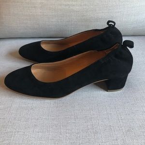 🍁 J Crew Anya Black Suede Block Heels NWOB 7.5